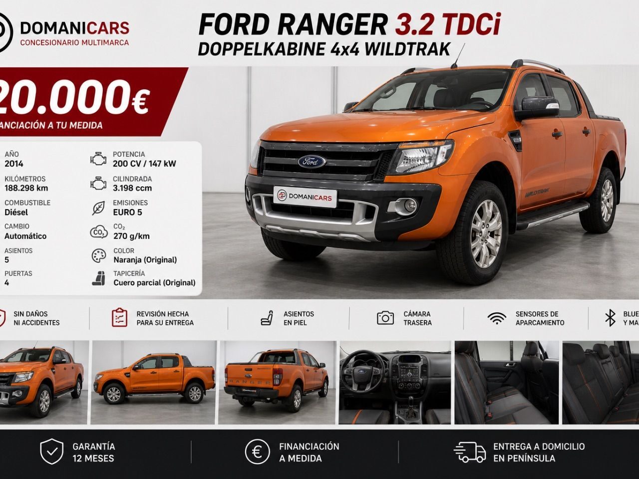 FORD RANGER 3.2 TDCi 200cv 4x4 Dob Cab Wildtrack AT